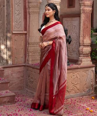 Maroon embroidered pure tissue silk saree 5