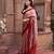 Maroon embroidered pure tissue silk saree