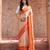 Orange embroidered pure tissue silk saree