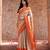 Orange embroidered pure tissue silk saree