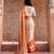 Orange embroidered pure tissue silk saree