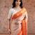 Orange embroidered pure tissue silk saree
