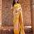 Yellow embroidered pure tissue silk saree