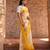 Yellow embroidered pure tissue silk saree