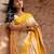 Yellow embroidered pure tissue silk saree