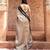 Black embroidered pure tissue silk saree