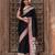 Black embroidered satin silk saree
