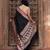 Black embroidered satin silk saree