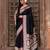 Black embroidered satin silk saree