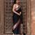 Black embroidered satin silk saree
