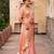 Peach embroidered pure tissue silk saree