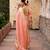 Peach embroidered pure tissue silk saree
