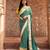 Sage green embroidered pure georgette saree
