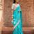Sky blue embroidered pure georgette saree