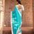 Sky blue embroidered pure georgette saree