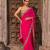 Fuschia pink embroidered pure georgette saree