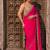 Fuschia pink embroidered pure georgette saree