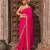 Fuschia pink embroidered pure georgette saree