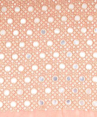 Fuschia pink embroidered pure georgette saree 4