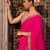 Fuschia pink embroidered pure georgette saree