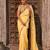 Butter yellow embroidered pure georgette saree