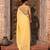 Butter yellow embroidered pure georgette saree