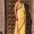 Butter yellow embroidered pure georgette saree