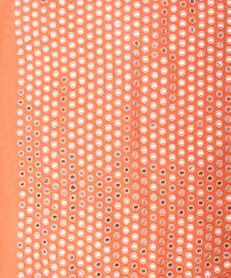 Coral orange embroidered pure georgette saree 5
