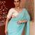 Sky blue embroidered pure georgette saree