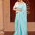 Sky blue embroidered pure georgette saree