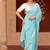 Sky blue embroidered pure georgette saree