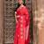 Red embroidered pure silk saree