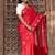 Red embroidered pure silk saree