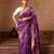Purple embroidered pure tissue silk saree