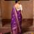 Purple embroidered pure tissue silk saree