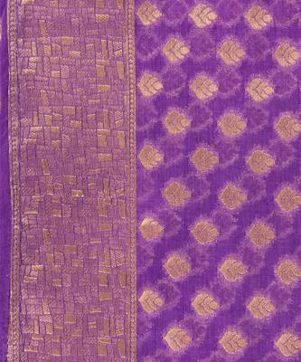 Purple embroidered pure tissue silk saree 4