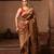 Coffee brown embroidered pure katan silk saree