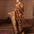 Coffee brown embroidered pure katan silk saree