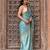 Powder blue embroidered pure katan silk saree