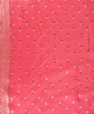 Sea green pink embroidered pure katan silk saree 5