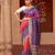 Purple embroidered pure katan silk saree