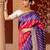 Purple embroidered pure katan silk saree