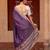 Purple embroidered pure katan silk saree