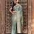 Sea green embroidered pure katan silk saree