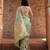 Sea green embroidered puure tissue saree