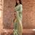 Sea green embroidered puure tissue saree