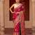 Magenta pink embroidered pure katan silk saree