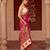 Magenta pink embroidered pure katan silk saree