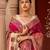 Magenta pink embroidered pure katan silk saree