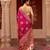 Magenta pink embroidered pure katan silk saree